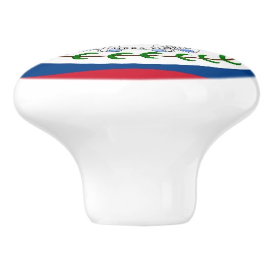 Keramische draaiknop met vlag van Belize Keramische Knop (Zijkant)