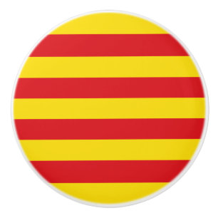 Keramische draaiknop met vlag van Catalonië Knop