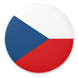 Keramische draaiknop met vlag van Tsjechië Knop