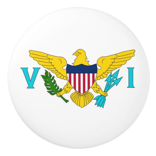 Keramische draaiknop met vlag van Virgin Islands, Knop (Voorkant)