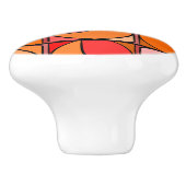 Keramische handgreep 70' Oranje Knop (Zijkant)