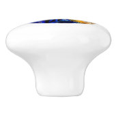 Keramische handgreep deurknop - blauw knop (Zijkant)