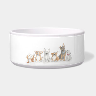 Keramische hondenkom met puppies design voerbakje
