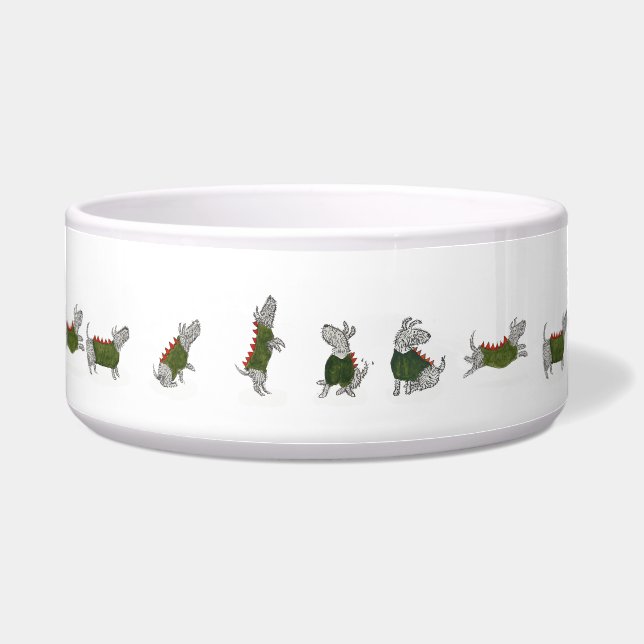 Keramische hondenkom met Ty Voerbakje (Voorkant)