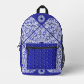 Keramische Kant Blauw van Griekenland Bedrukte Rugzak (Voorkant)