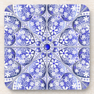 Keramische Kant Blauw van Griekenland Bier Onderzetter