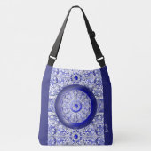 Keramische Kant Blauw van Griekenland Crossbody Tas (Voorkant)