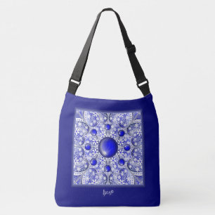 Keramische Kant Blauw van Griekenland Crossbody Tas