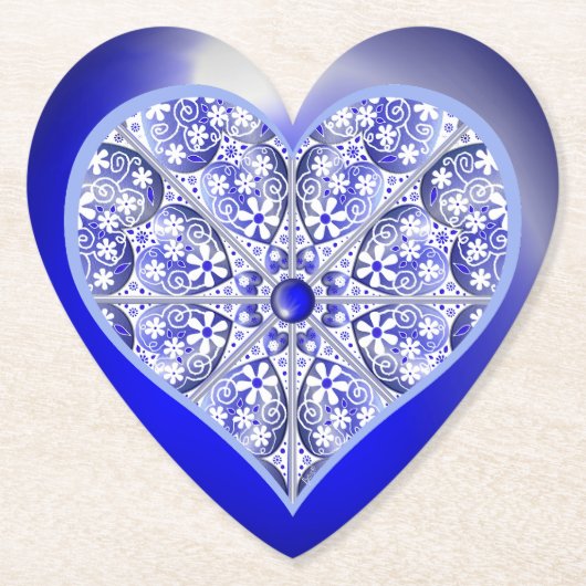 Keramische Kant Blauw van Griekenland Kartonnen Onderzetters (Voorkant)