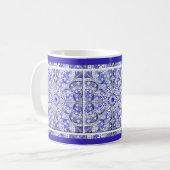 Keramische Kant Blauw van Griekenland Koffiemok (Voorkant links)