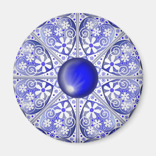 keramische kant Blauw van Griekenland Magneet