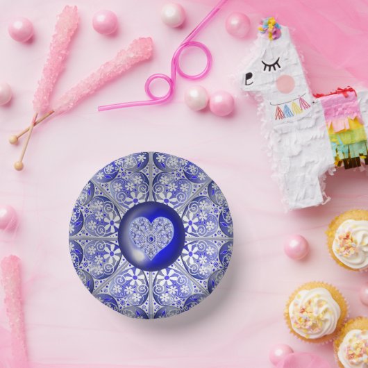 Keramische Kant Blauw van Griekenland Papieren Kommen (Feest)