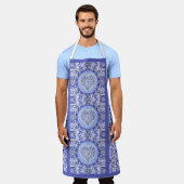 keramische kant Blauw van Griekenland Schort (Gedragen)
