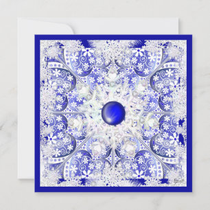 Keramische kant blauw van Griekenland & sneeuwvlok Kaart