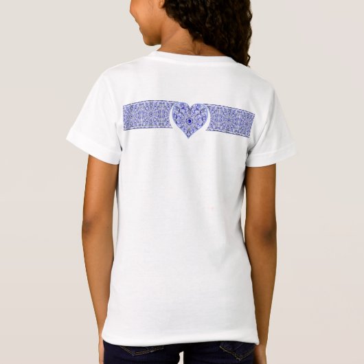 Keramische kant Blauw van Griekenland T-shirt (Achterkant)