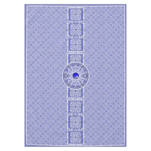 Keramische Kant Blauw van Griekenland Tafelkleed (Voorkant)