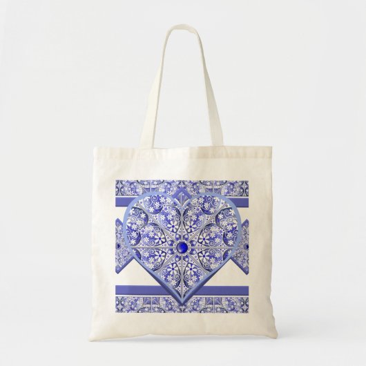 Keramische Kant Blauw van Griekenland Tote Bag (Voorkant)