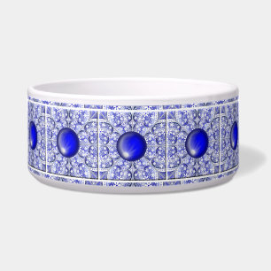 Keramische Kant Blauw van Griekenland Voerbakje