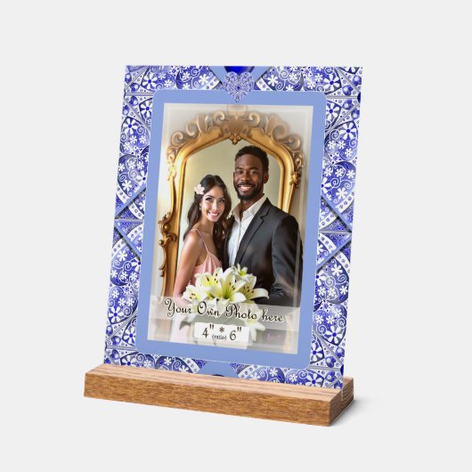 Keramische kant Blauwe Griekse lucht Acryl Bord (Hoek)