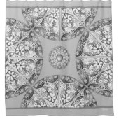 Keramische kant grijs douchegordijn (Voorkant)