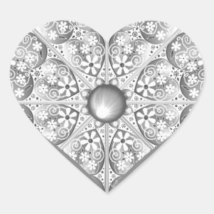 Keramische Kant grijs Hart Sticker