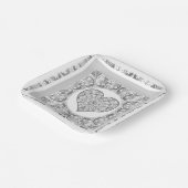 Keramische Kant grijs Papieren Bordje (Gebogen)