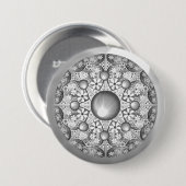 Keramische kant grijs ronde button 7,6 cm (Voorkant /achterkant)