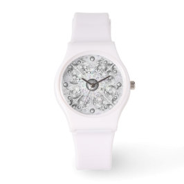 Keramische kant grijs & sneeuwvlok horloge