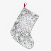 Keramische kant grijs & sneeuwvlok kleine kerstsok (Voorkant (Hangend))