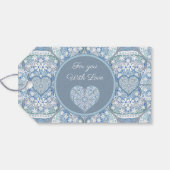 Keramische kant Lichtblauw Cadeaulabel (Achterkant Horizontaal)