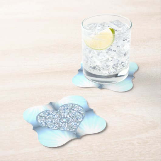 Keramische Kant Lichtblauw Kartonnen Onderzetters (Insitu)