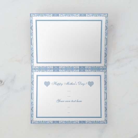 Keramische kant lichtblauw moederdag bedankkaart (Binnen)
