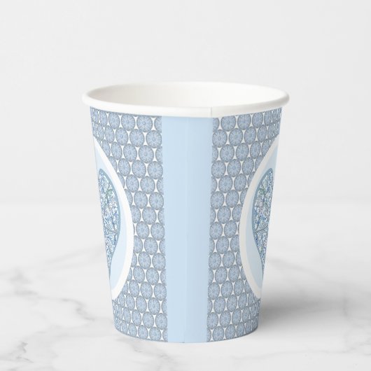 Keramische Kant Lichtblauw Papieren Bekers (Rechts)