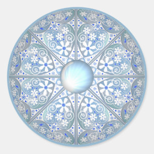 Keramische Kant Lichtblauw Ronde Sticker