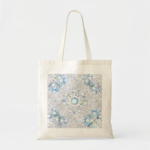 Keramische kant lichtblauw & sneeuwvlok tote bag