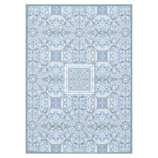 Keramische Kant Lichtblauw Tafelkleed (Voorkant)