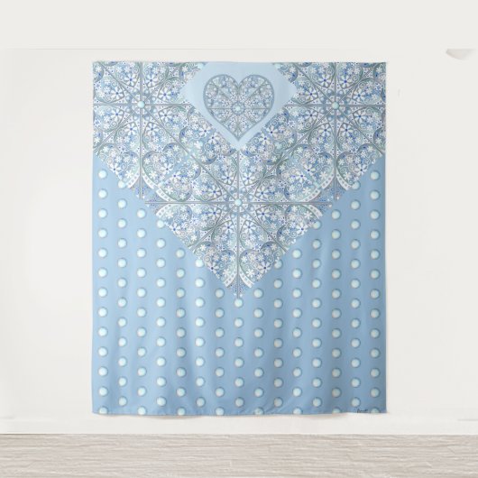 Keramische Kant Lichtblauw Wandkleed (Voorkant)