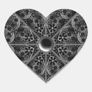 Keramische kant zwart hart sticker