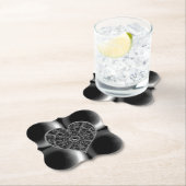 Keramische kant zwart kartonnen onderzetters (Insitu)