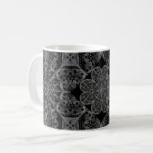 Keramische kant Zwart Koffiemok (Voorkant links)