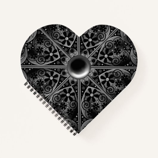 Keramische kant zwart notitieboek (Voorkant)