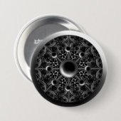 Keramische kant zwart ronde button 7,6 cm (Voorkant /achterkant)