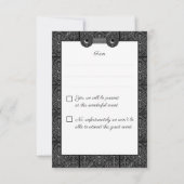 Keramische kant Zwart RSVP Kaartje (Achterkant)