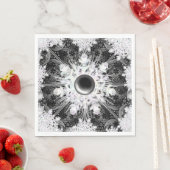 Keramische kant zwart & sneeuwvlok servet (Insitu)