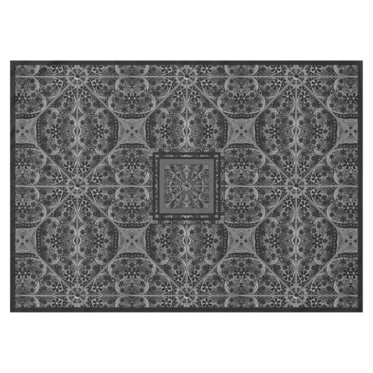 Keramische kant zwart tafelkleed (Voorkant (Horizontaal))