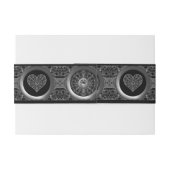 Keramische kant zwart uitnodigingen wikkel (Achterkant Voorbeeld)