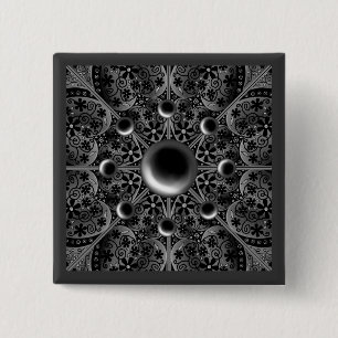 Keramische kant zwart vierkante button 5,1 cm