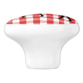 Keramische kast Knob-Red Plaid & Deer Knop (Zijkant)