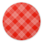 Keramische Kast Knob-Red Plaid Knop (Voorkant)