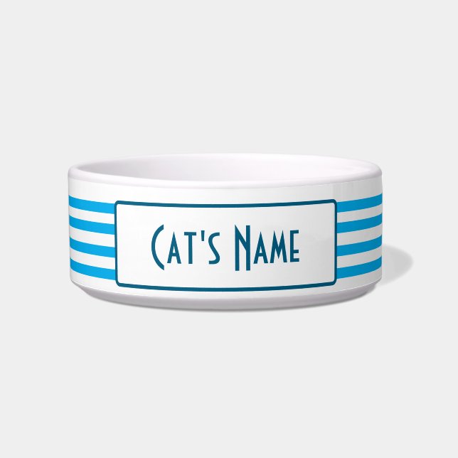 Keramische Kattenbak, Personaliseer met de naam va Voerbakje (Voorkant)